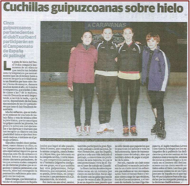 Cuchillas guipuzcoanas sobre hielo