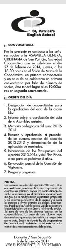 Asamblea General Ordinaria 2014