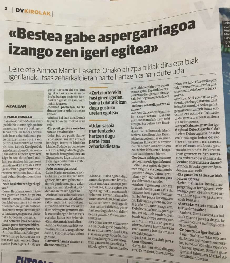 Nadar una sin la otra, sería más aburrido.